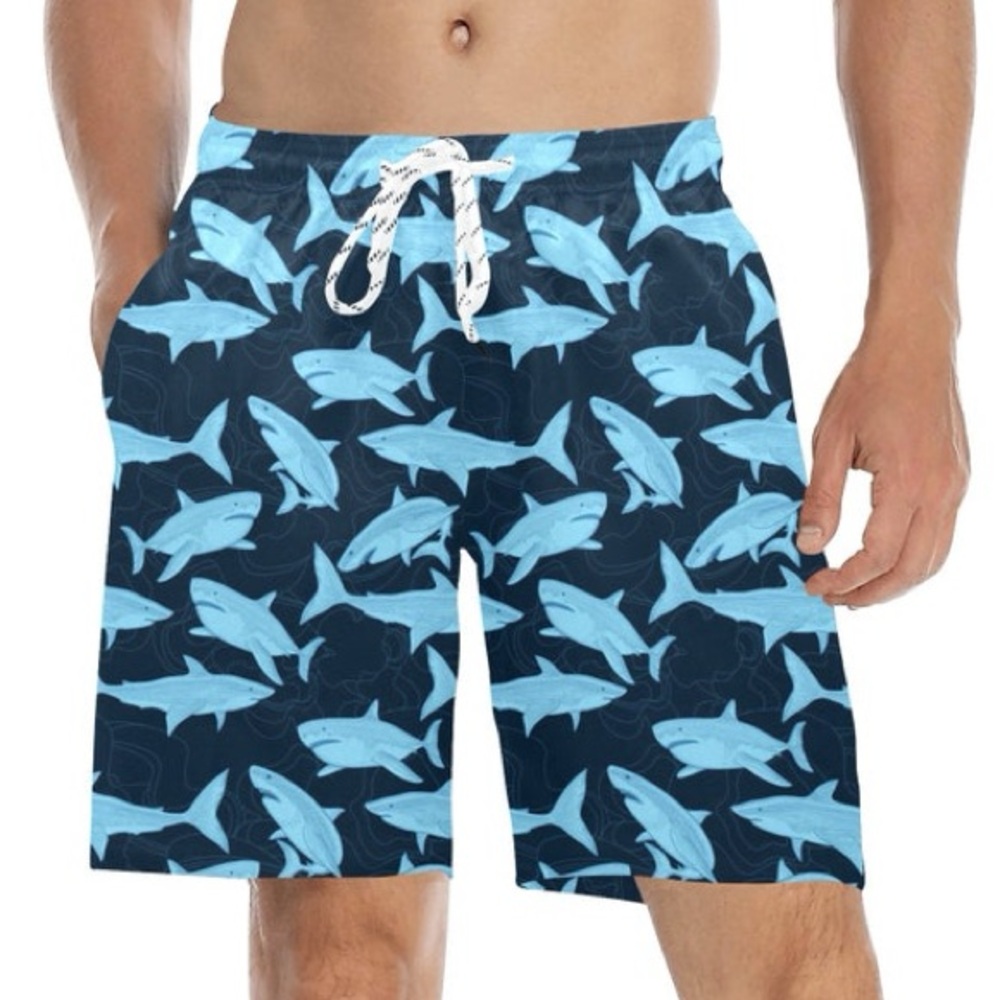 Trunks Surf & Swim Co. Blue Shark Board Swim Shorts